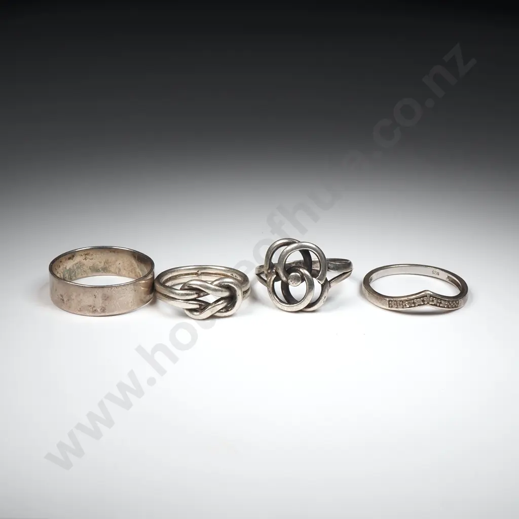 Four Sterling Silver Rings Image 1++