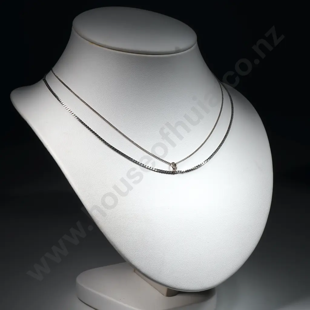 Two Silver Toned Chains Image 1++