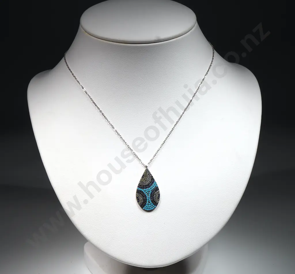 Sterling Silver Colourful Pendant Necklace Image 1++