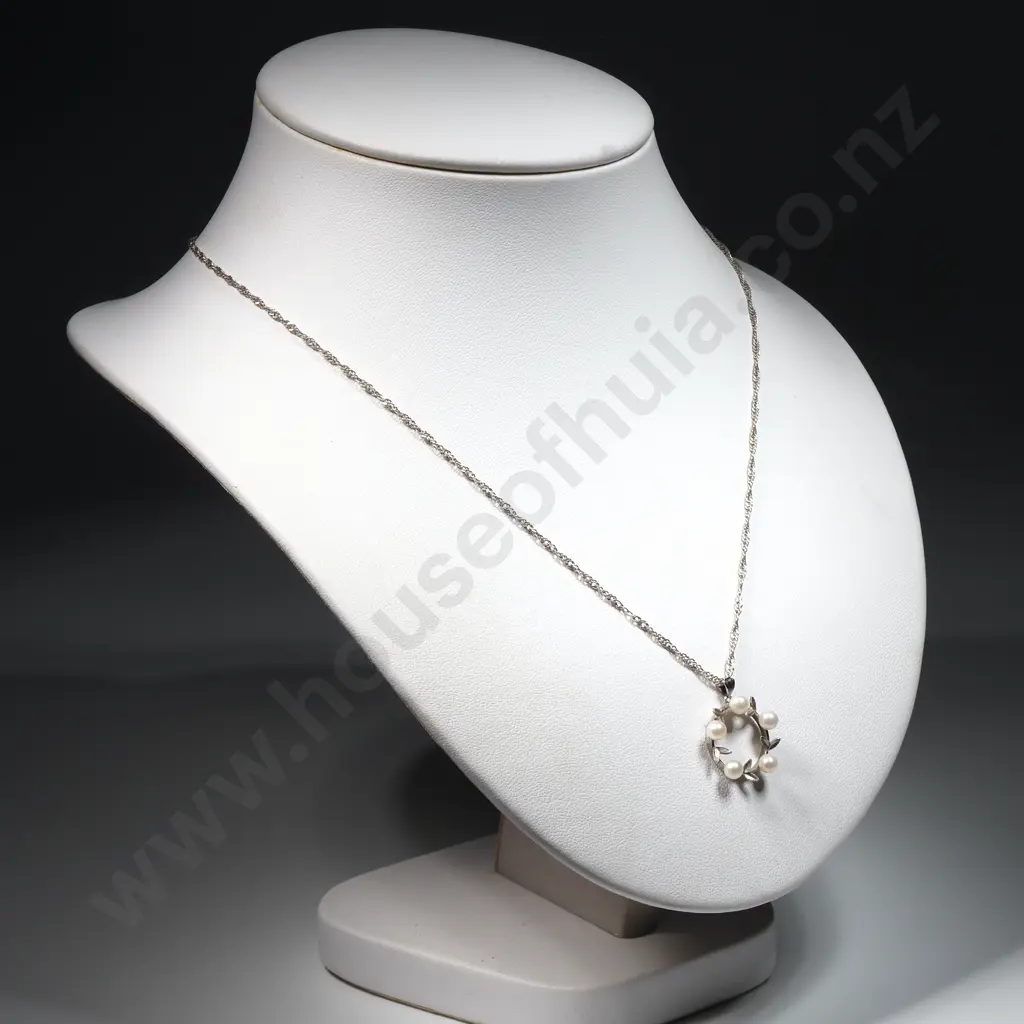 Sterling Silver Pearl Pendant Necklace Image 1++