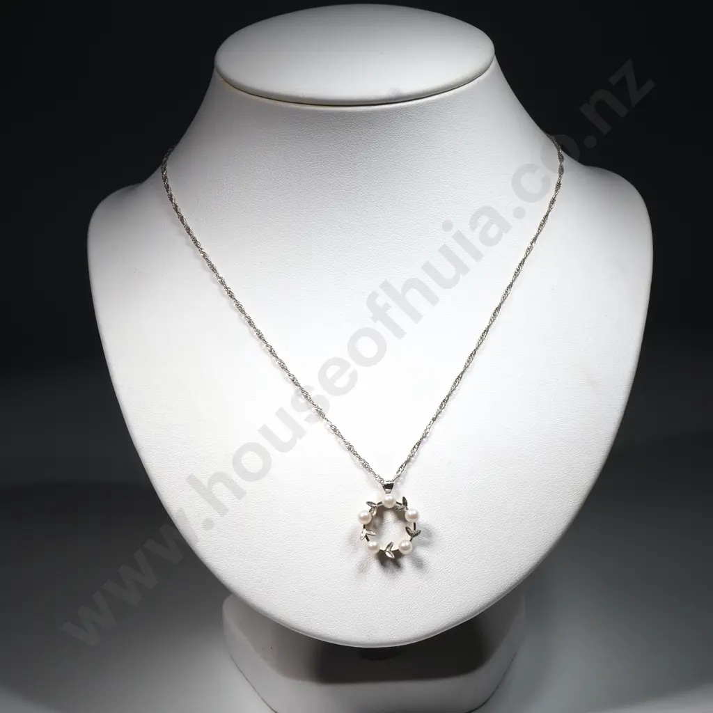 Sterling Silver Pearl Pendant Necklace Image 1++
