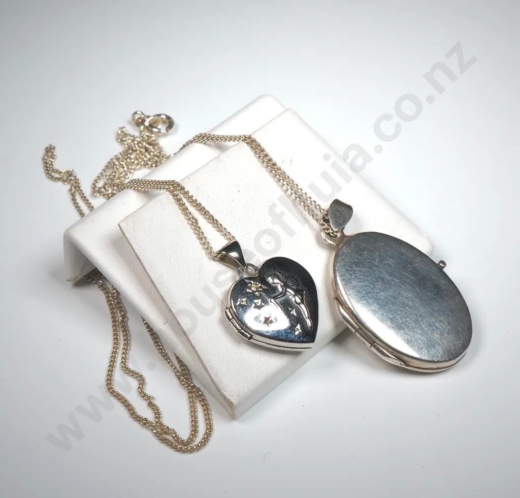 Two Sterling Silver Locket Pendants Image 1++
