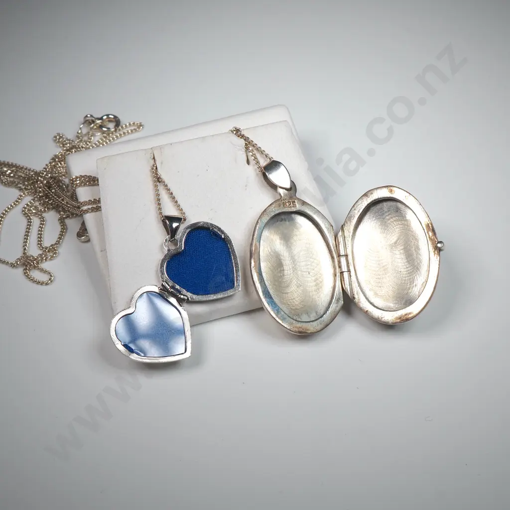 Two Sterling Silver Locket Pendants Image 1++
