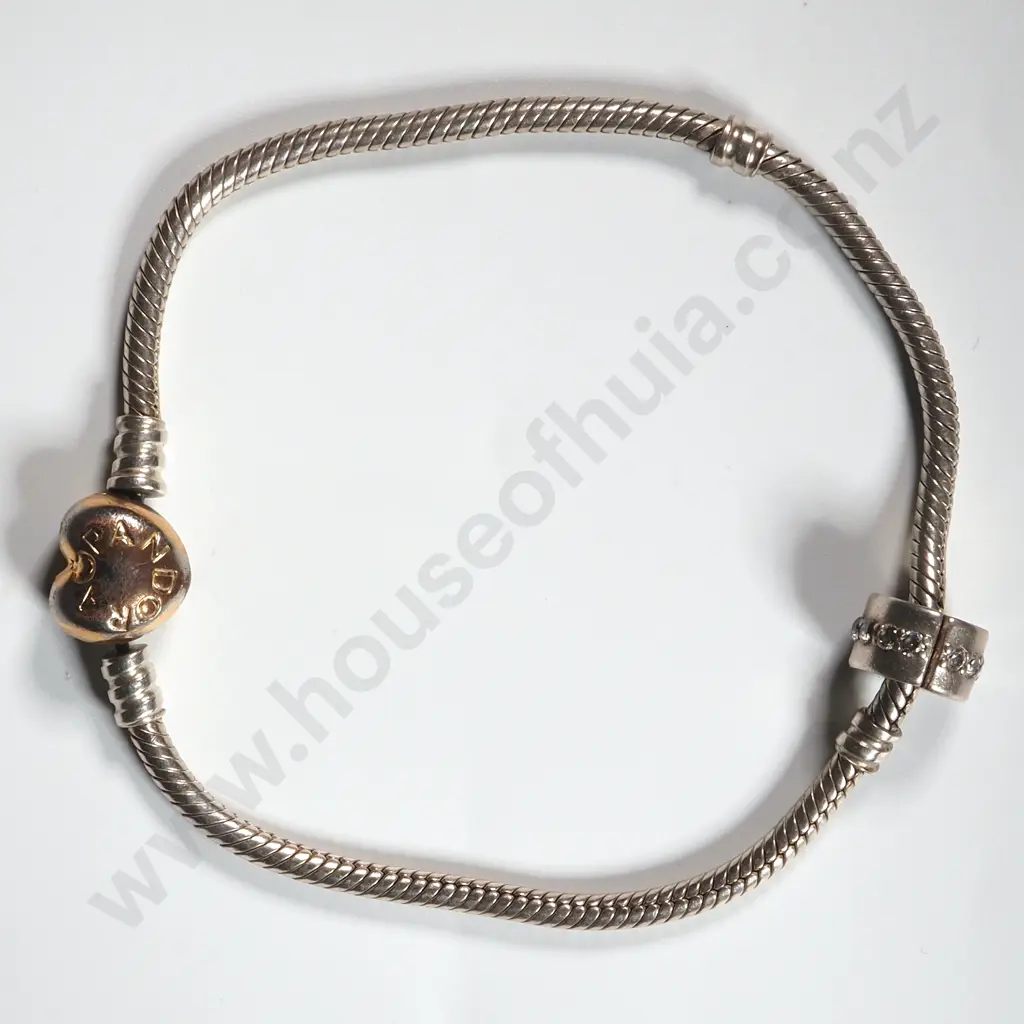 Pandora Sterling Silver Charm Bracelet with Two Charms  Image 1++