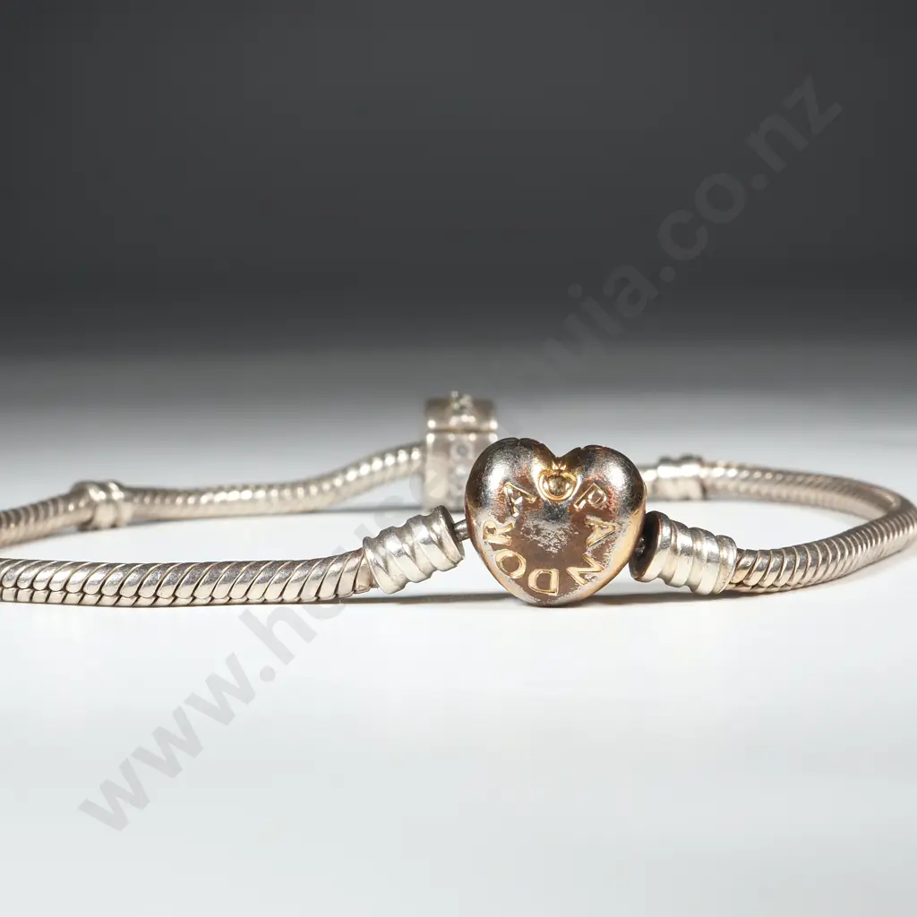 Pandora Sterling Silver Charm Bracelet with Two Charms  Image 1++