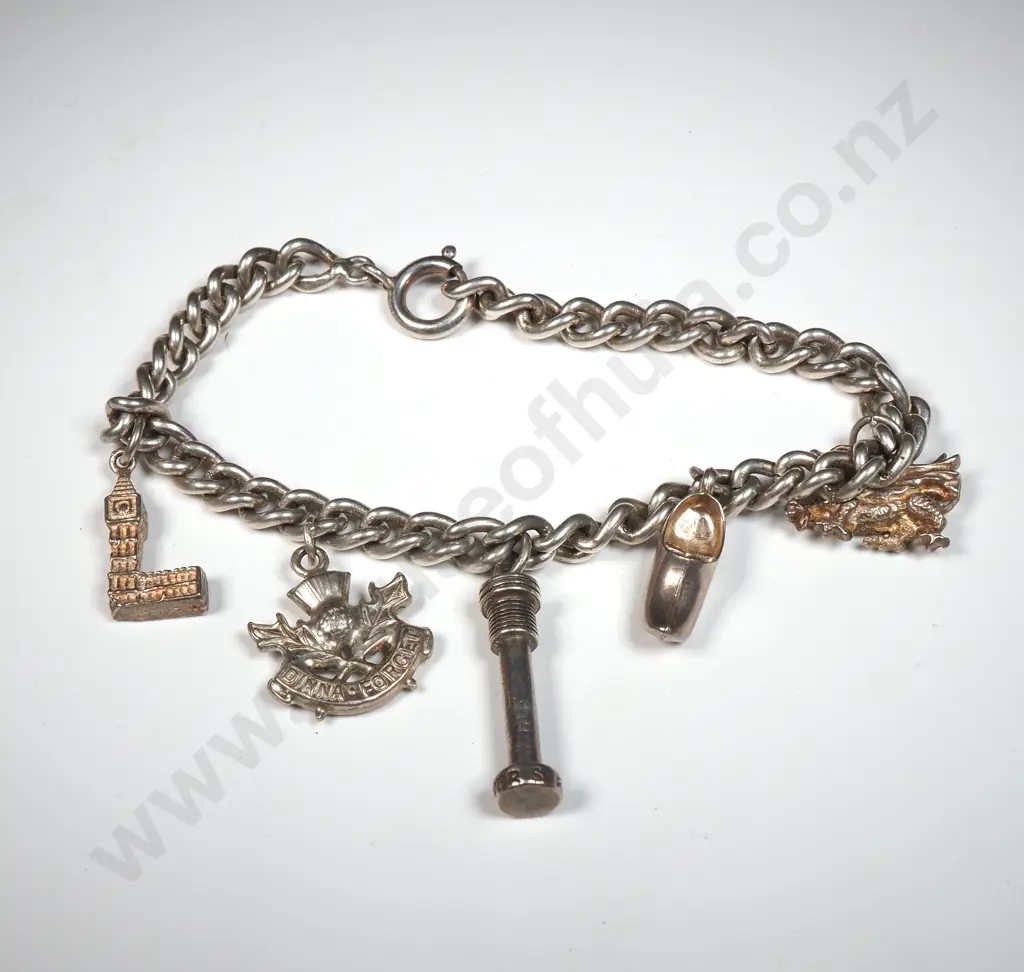 Sterling Silver Charm Bracelet. Image 1++