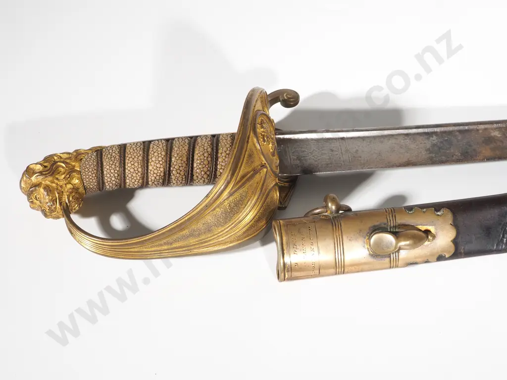 Royal Navy Pipe-back Officer’s Sword by Dudley of Portsmouth  - 1827 Pattern Image 1++