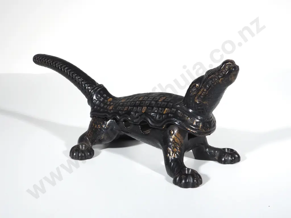 Exceptional Antique Cast Iron Crocodile Cork Press Image 1++