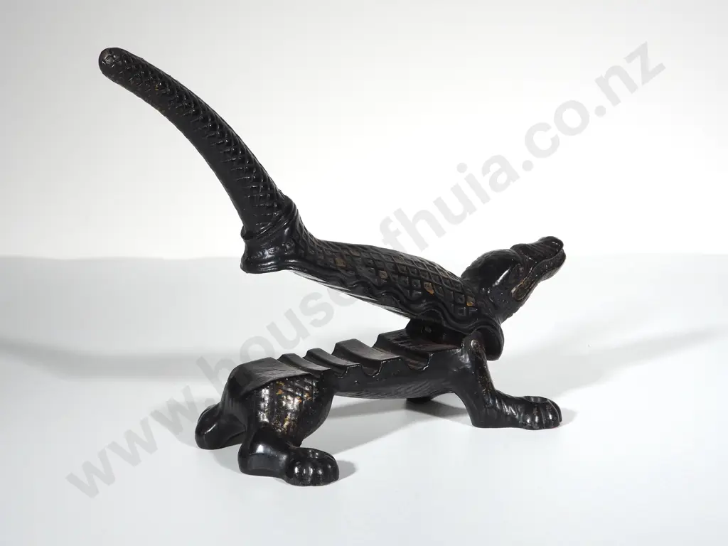 Exceptional Antique Cast Iron Crocodile Cork Press Image 1++