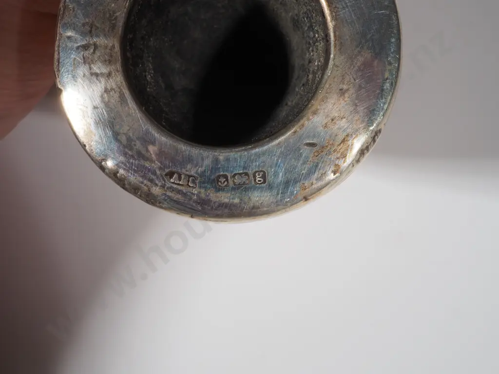 Albert Baker & Co Large Pipe w Sterling Silver Fittings: 1906 Image 1++