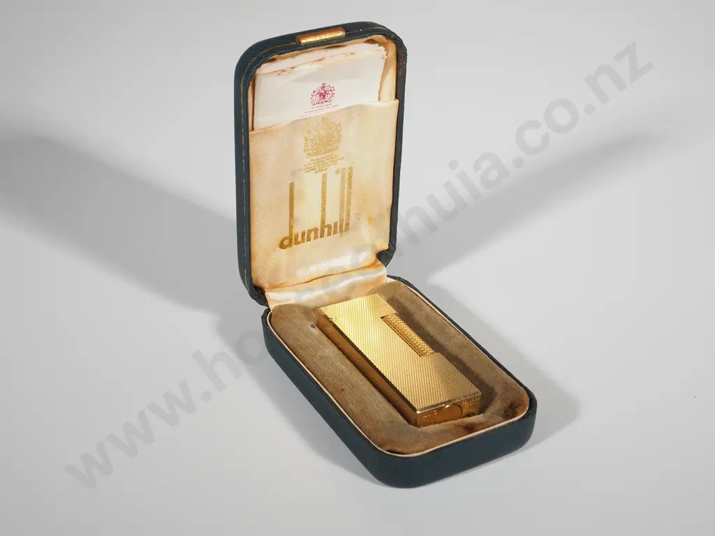 1970's Cased Dunhill Lighter w Original Sales Documents - Working Image 1++