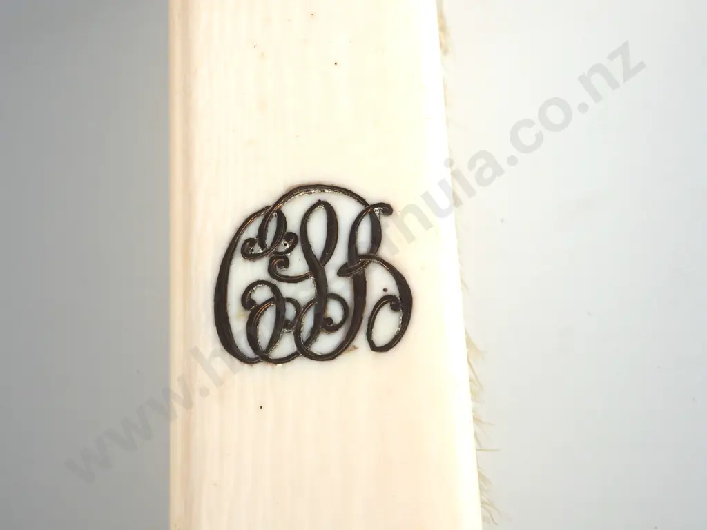 Pair of Gentleman's Elephant Ivory Clothes Brushes w 9ct Gold Inlaid Cyphers 'CSB' Image 1++
