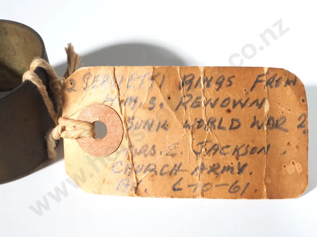 Napkin Ring from the HMS Renown Battle Cruiser in the Royal Navy during WWII Image 1++
