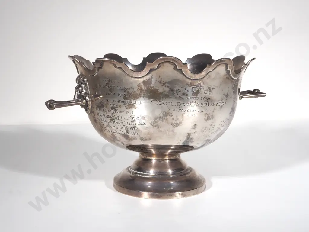 Heavy Sterling Silver Walker & Hall New Zealand Dog Trial Trophy Image 1++