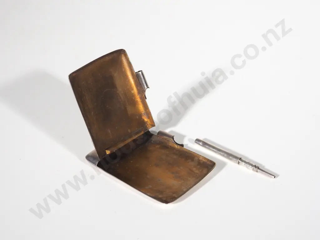 Sterling Silver Dance Card Case & Pencil: Missing Ivory Cards Image 1++