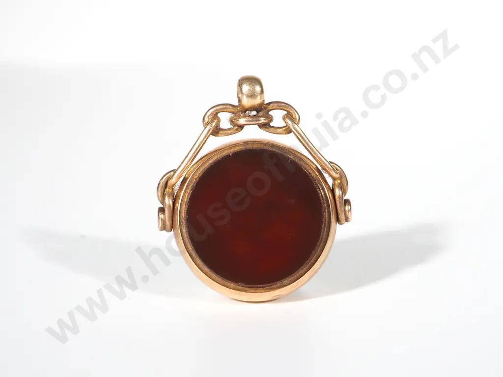 9ct Gold English Fob Compass Spinner Image 1++