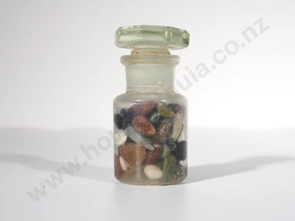 Small Glass Vial of Rock Specimens Image 1++