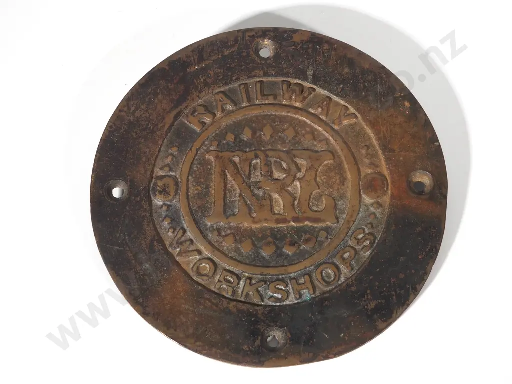 Antique New Zealand Rail Train Plate Image 1++