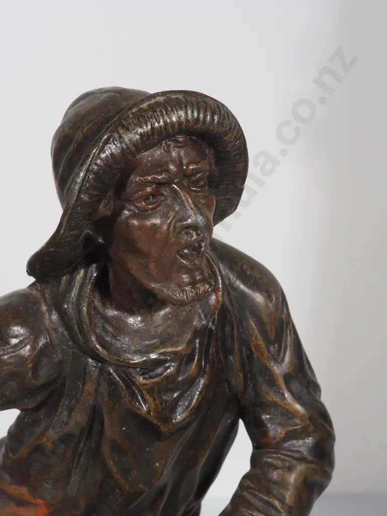 Figural Spelter Lamp Depicting a Lighthouse Keeper: No Electrics Image 1++
