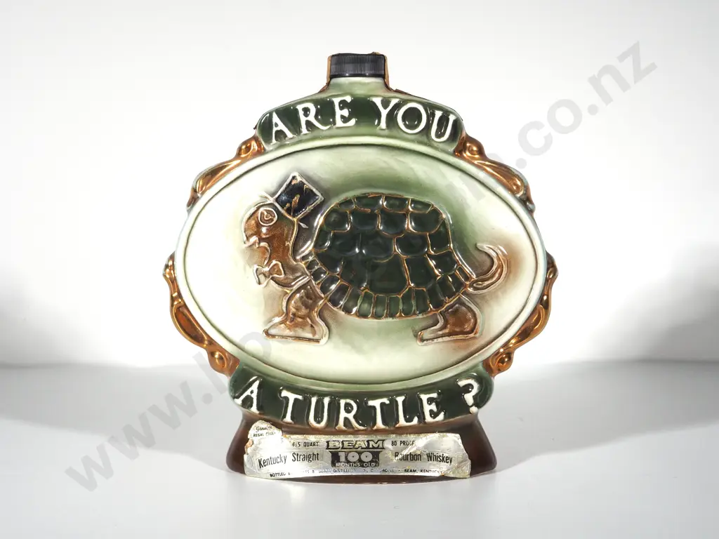 Vintage Unopened Jim Beam Decanter of Whiskey 'Are You A Turtle': 1975 Image 1++