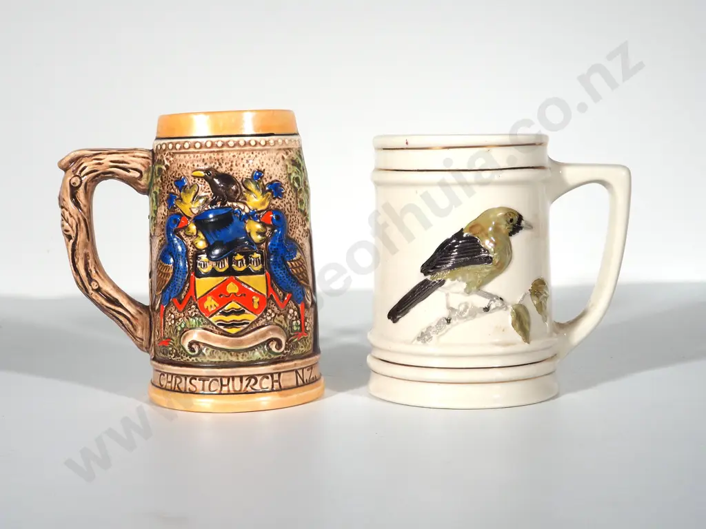 Two Commemorative Mugs: One Christchurch City & One Jim Beam 1984 Conventions Image 1++