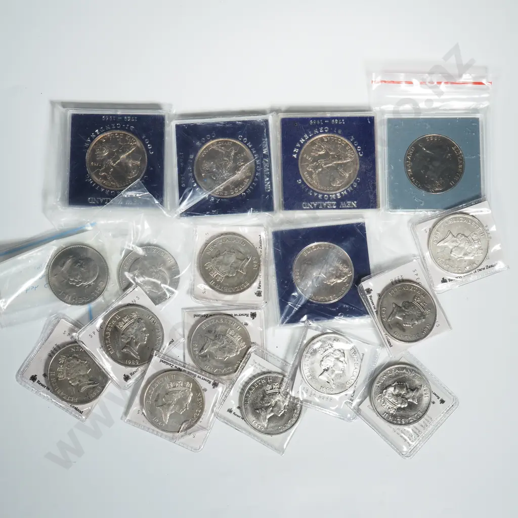 16 New Zealand One Dollar Coins  Image 1++