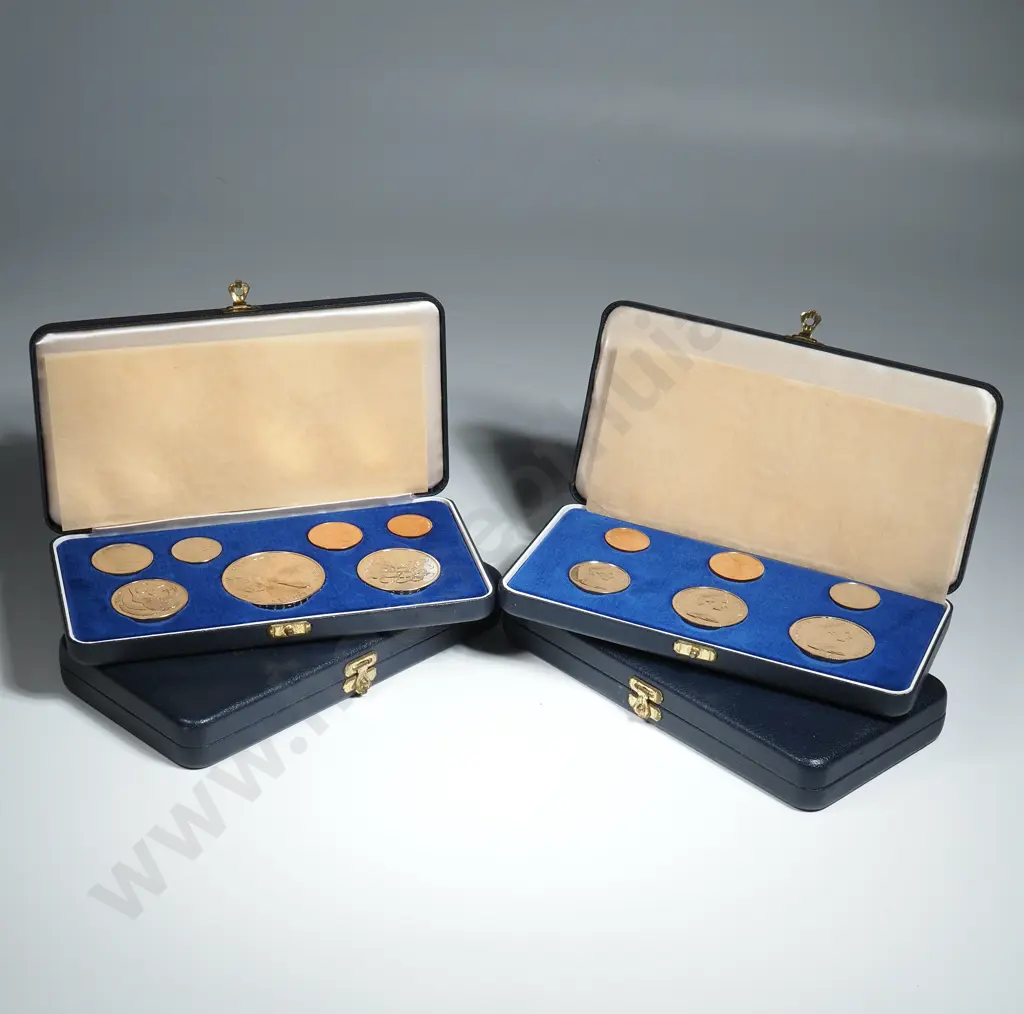 Four New Zealand Proof Coin Sets in Plush Cases  Image 1++