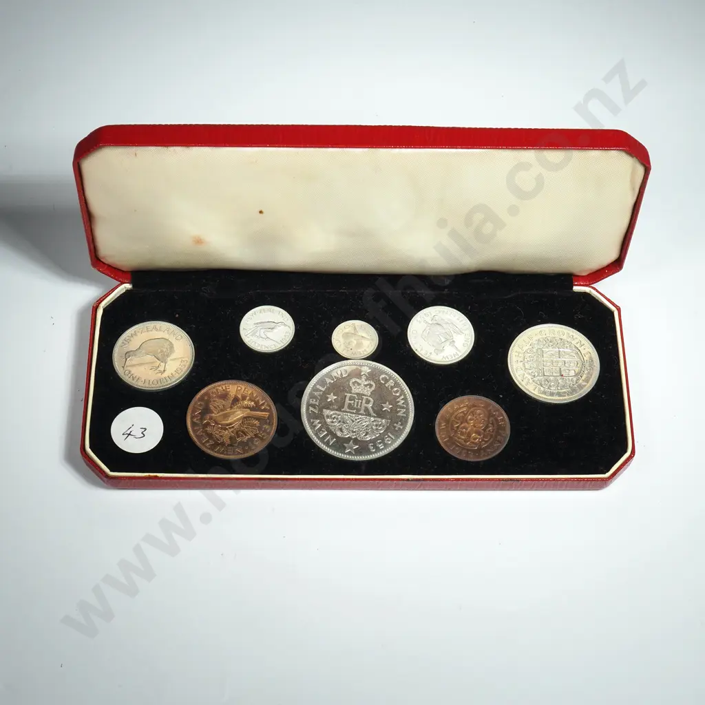 1953 New Zealand Proof Coin Set  Image 1++