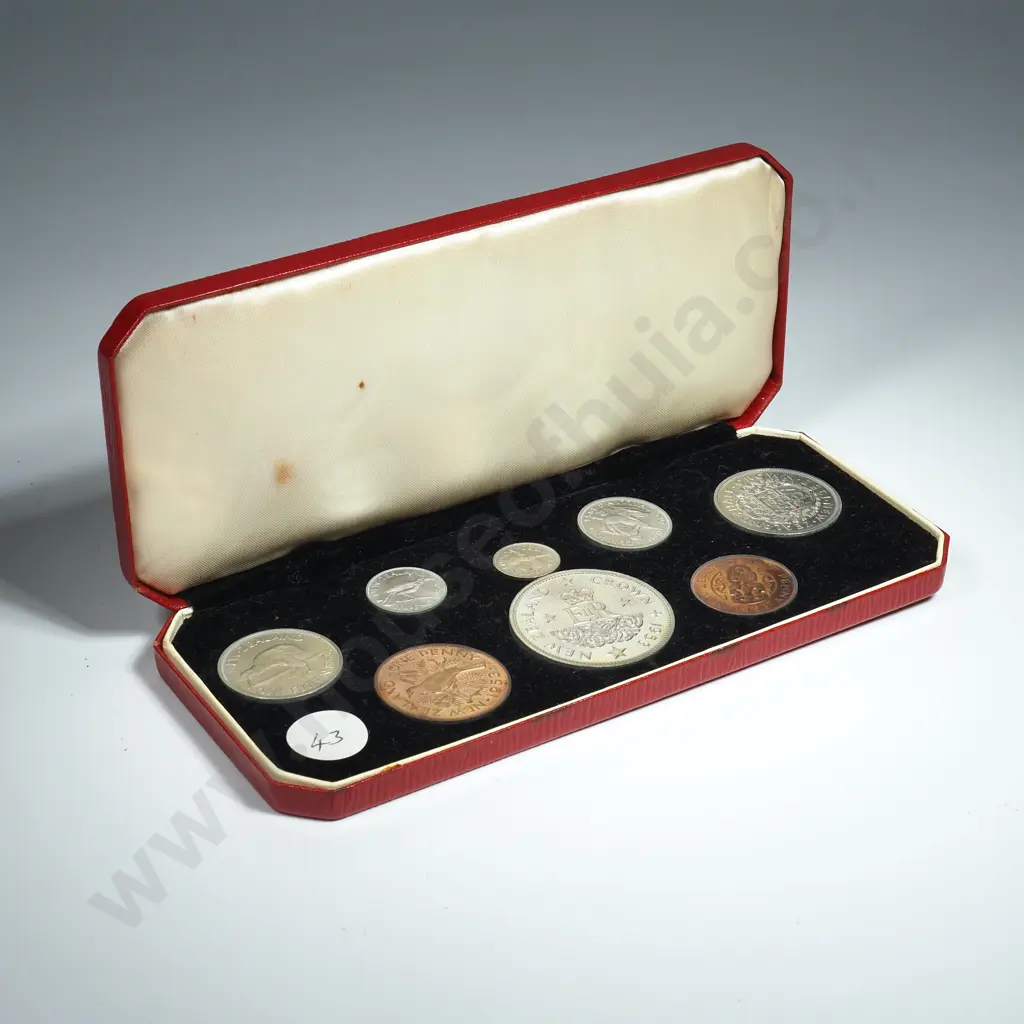1953 New Zealand Proof Coin Set  Image 1++