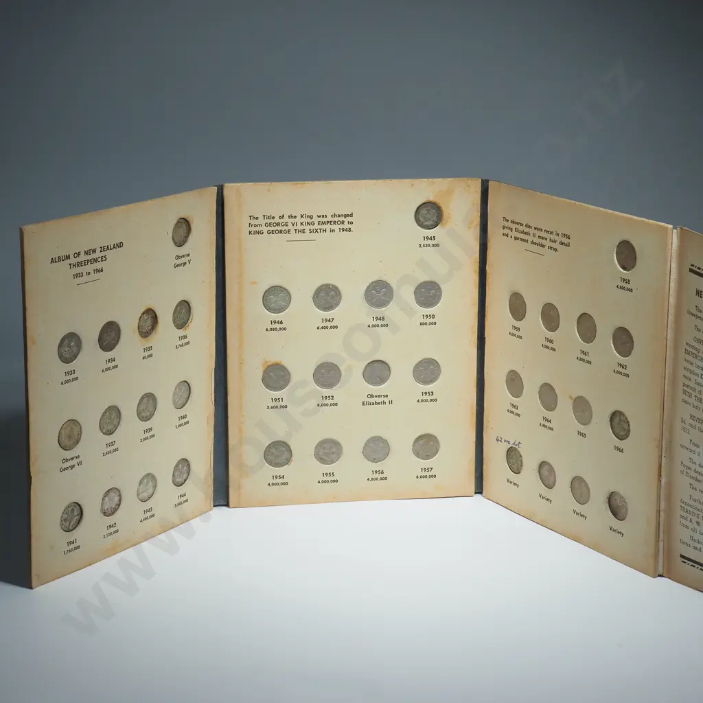 New Zealand Threepence set incl 1935 Threepence & 1942 One Dot Image 1++