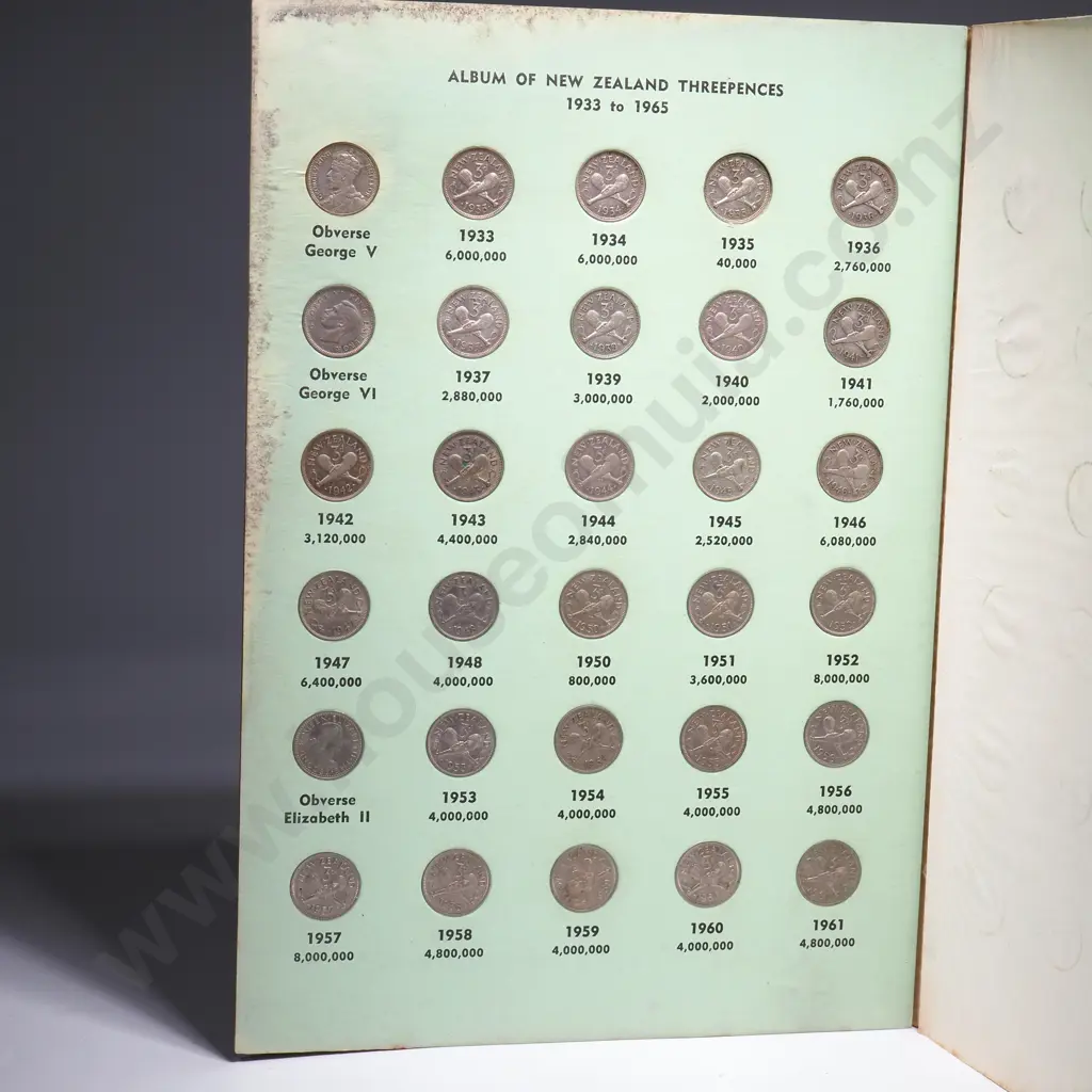 New Zealand Threepence set incl 1935 Threepence Image 1++