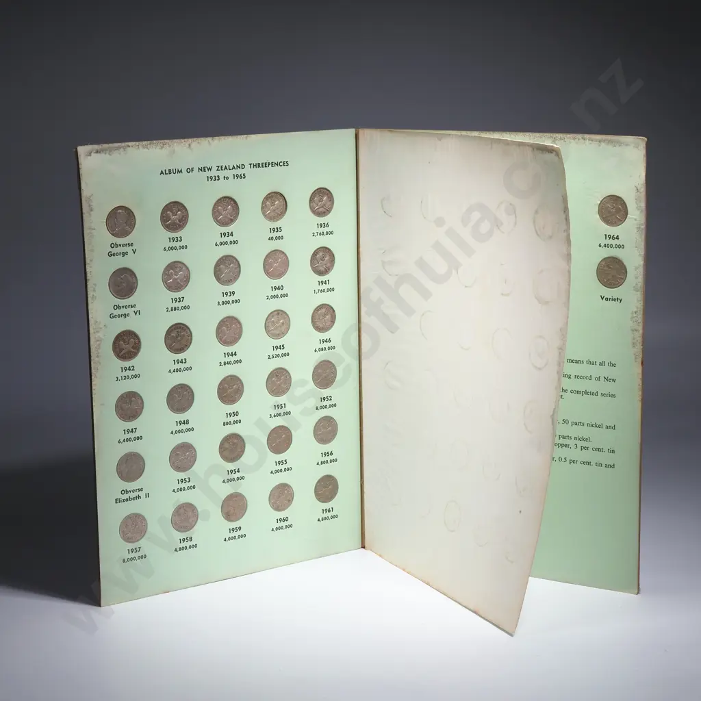 New Zealand Threepence set incl 1935 Threepence Image 1++