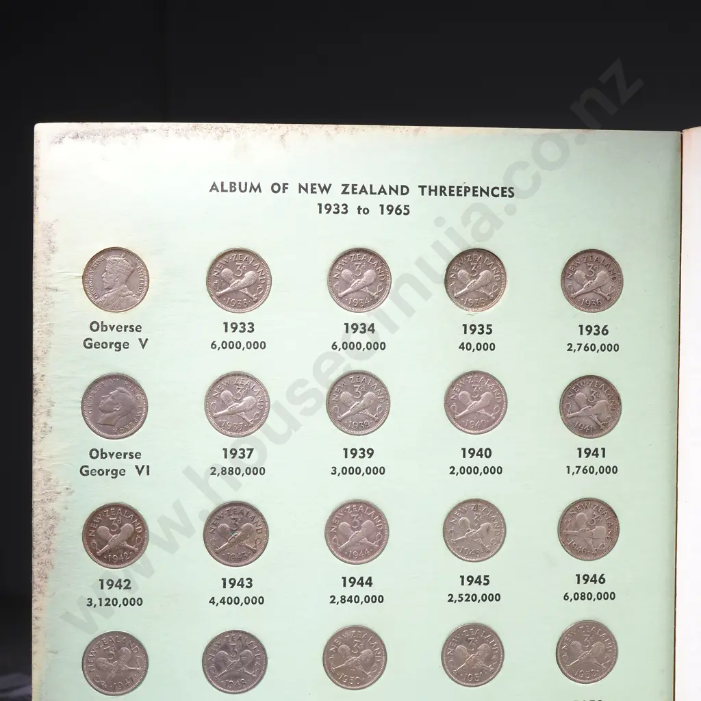 New Zealand Threepence set incl 1935 Threepence Image 1++