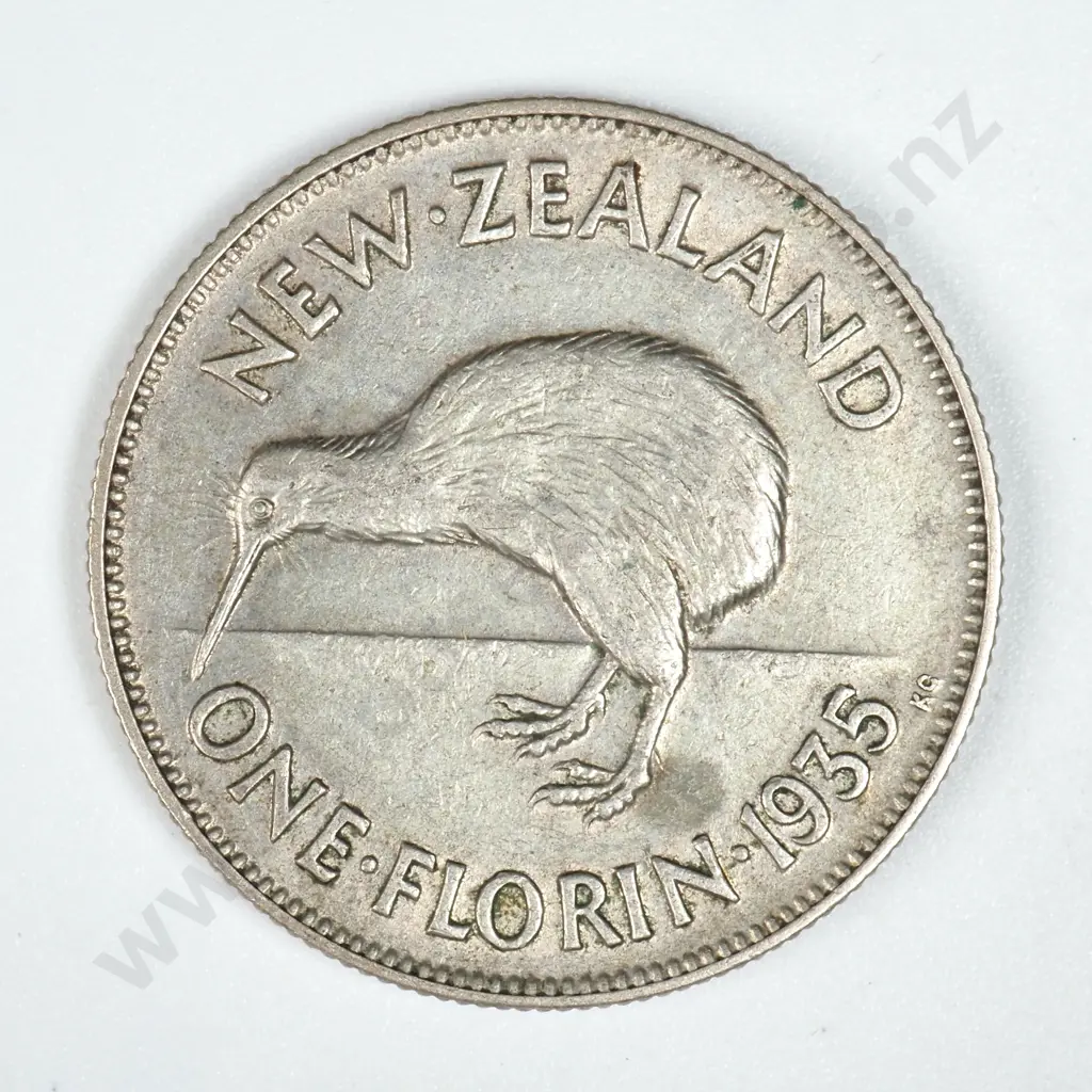 1935 New Zealand Florin - Better Grade Image 1++