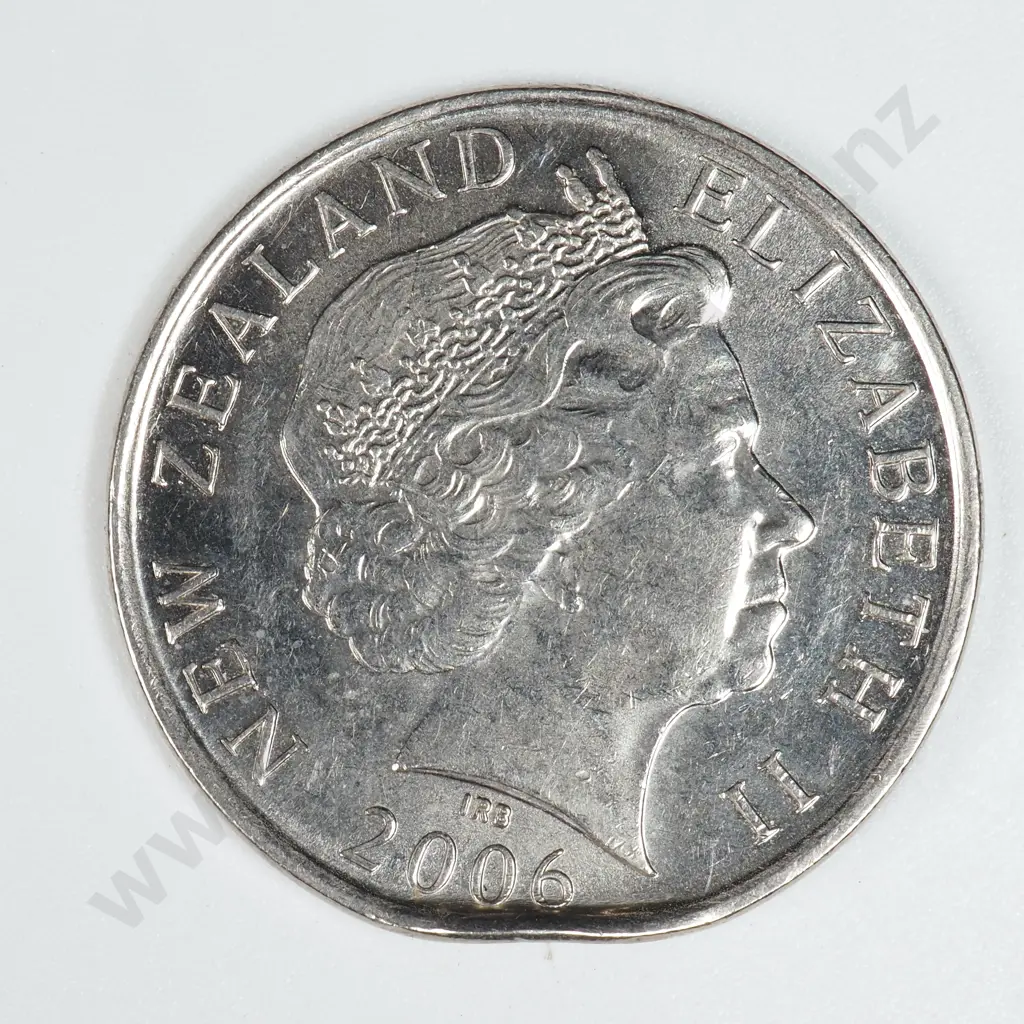 2006 New Zealand Fifty Cent Straight Edge Clipped Planchet  Image 1++