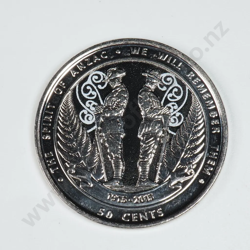 36 Loose 2015 New Zealand ANZAC Fifty Cent Coins  Image 1++