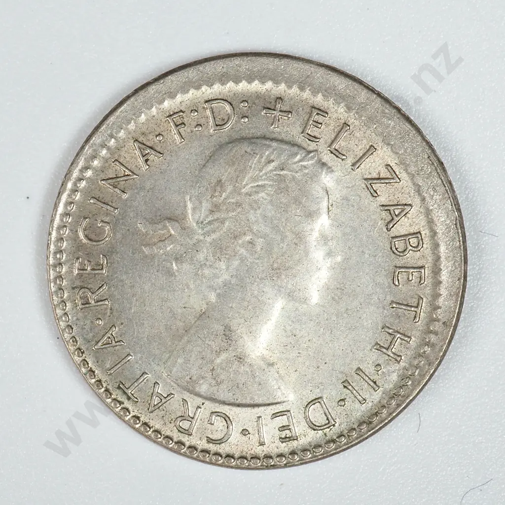 1962 Australia Sixpence Off Centre Strike  Image 1++