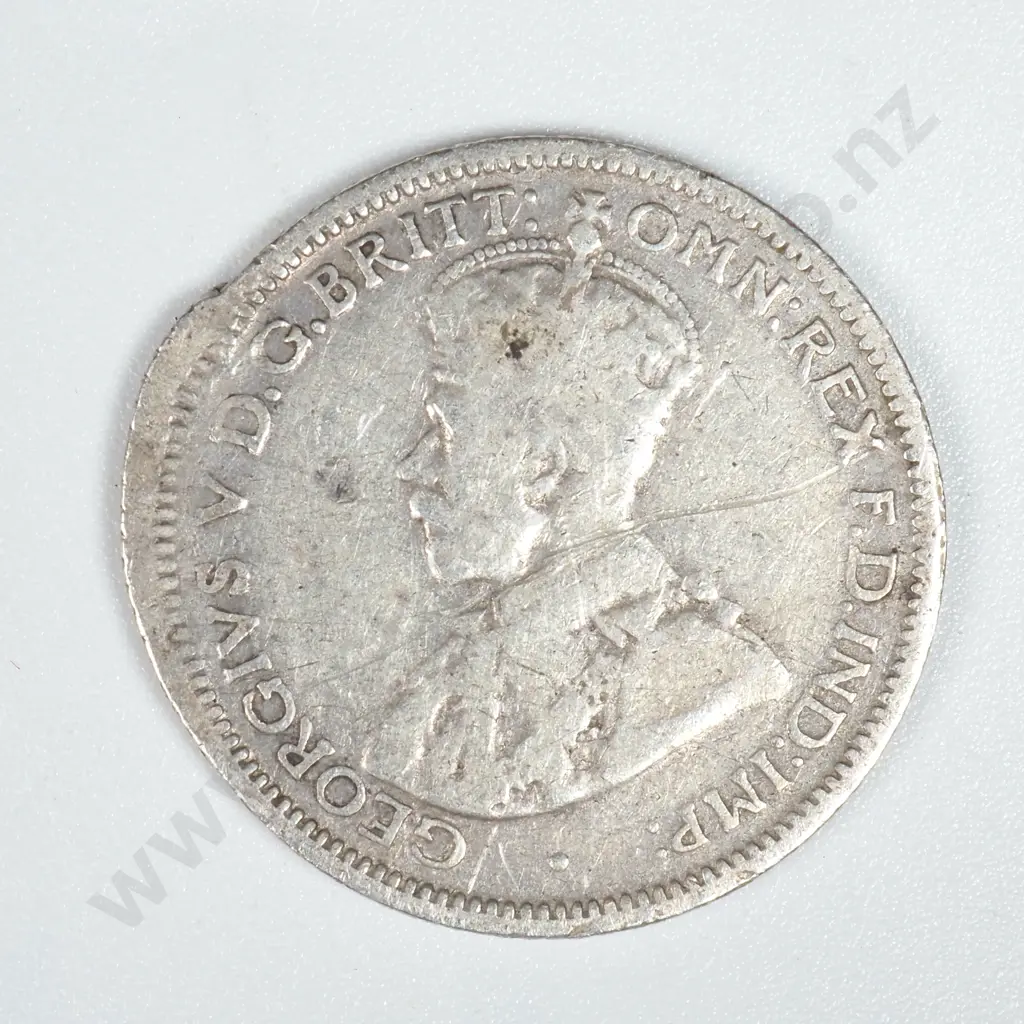 1934 Australian Sixpence Planchet Peel Prestrike - Scarce Error  Image 1++