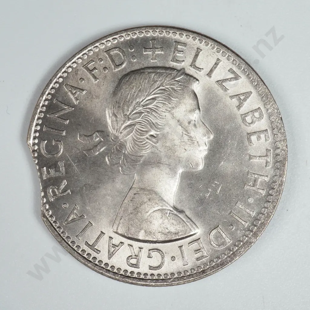 1963 Australian Florin - Clipped Planchet  Image 1++