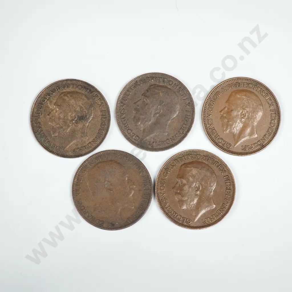 Five United Kingdom Farthings  Image 1++