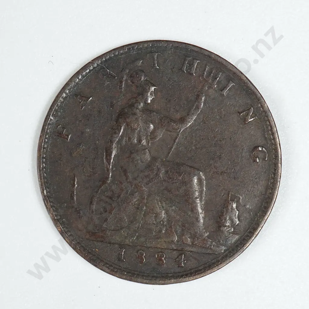 1884 United Kingdom Farthing  Image 1++