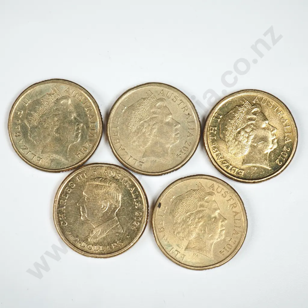 Four Australian 2014 Green Dove One Dollar Coins & 20204 Two Dollar War Animals  Image 1++