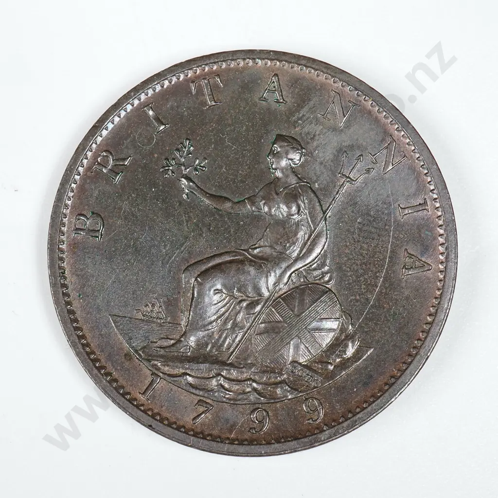 1799 United Kingdom Half Penny - Better Grade  Image 1++