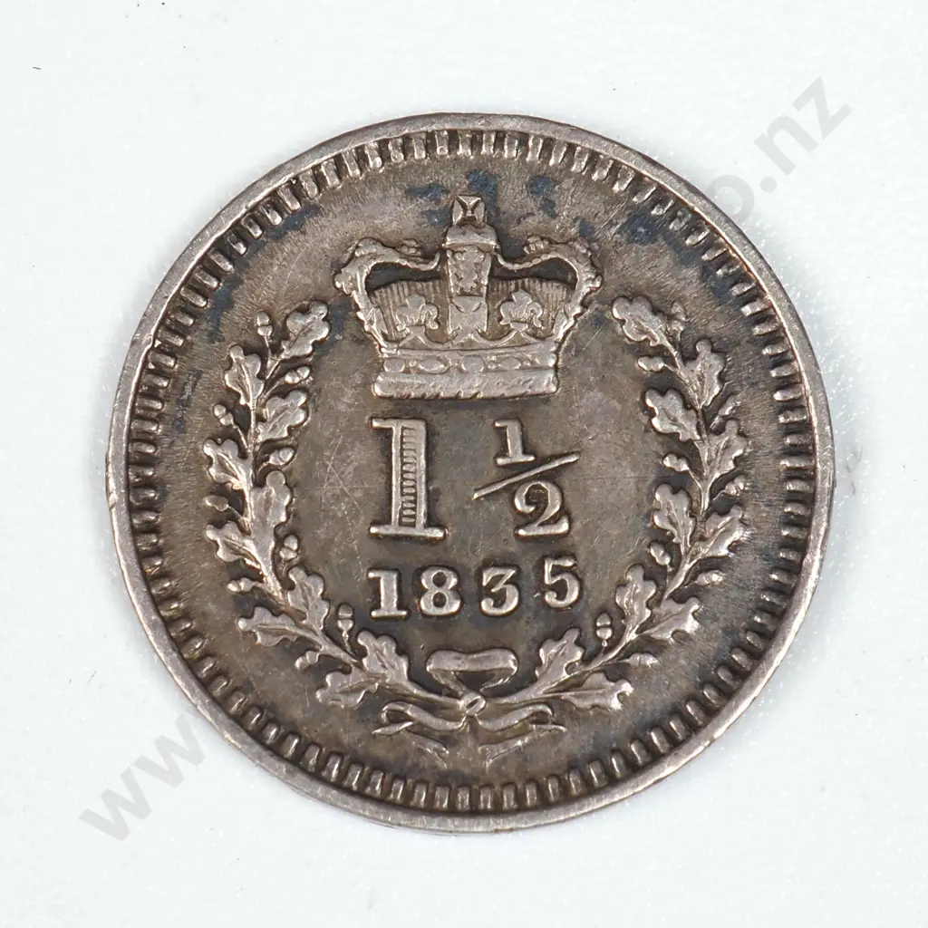 1835 United Kingdom Three Halfpence - Better Grade Image 1++
