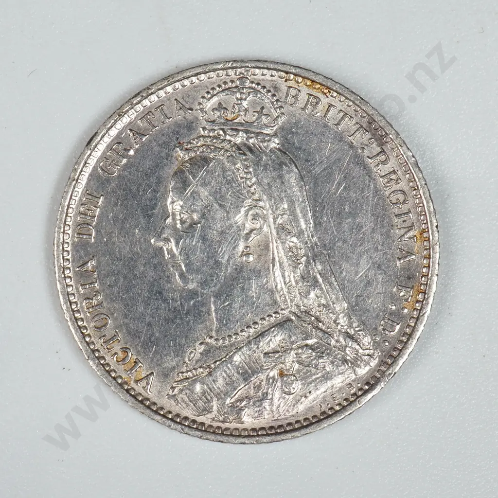 1887 United Kingdom Sixpence - Better Grade Image 1++