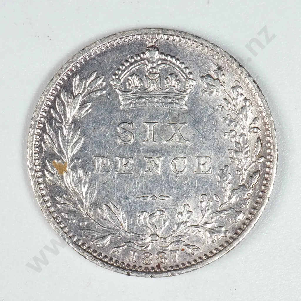 1887 United Kingdom Sixpence - Better Grade Image 1++