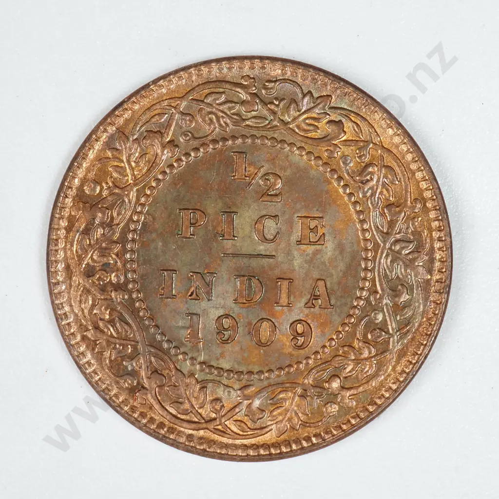 1909 India 1/2 Pice - Better Grade  Image 1++