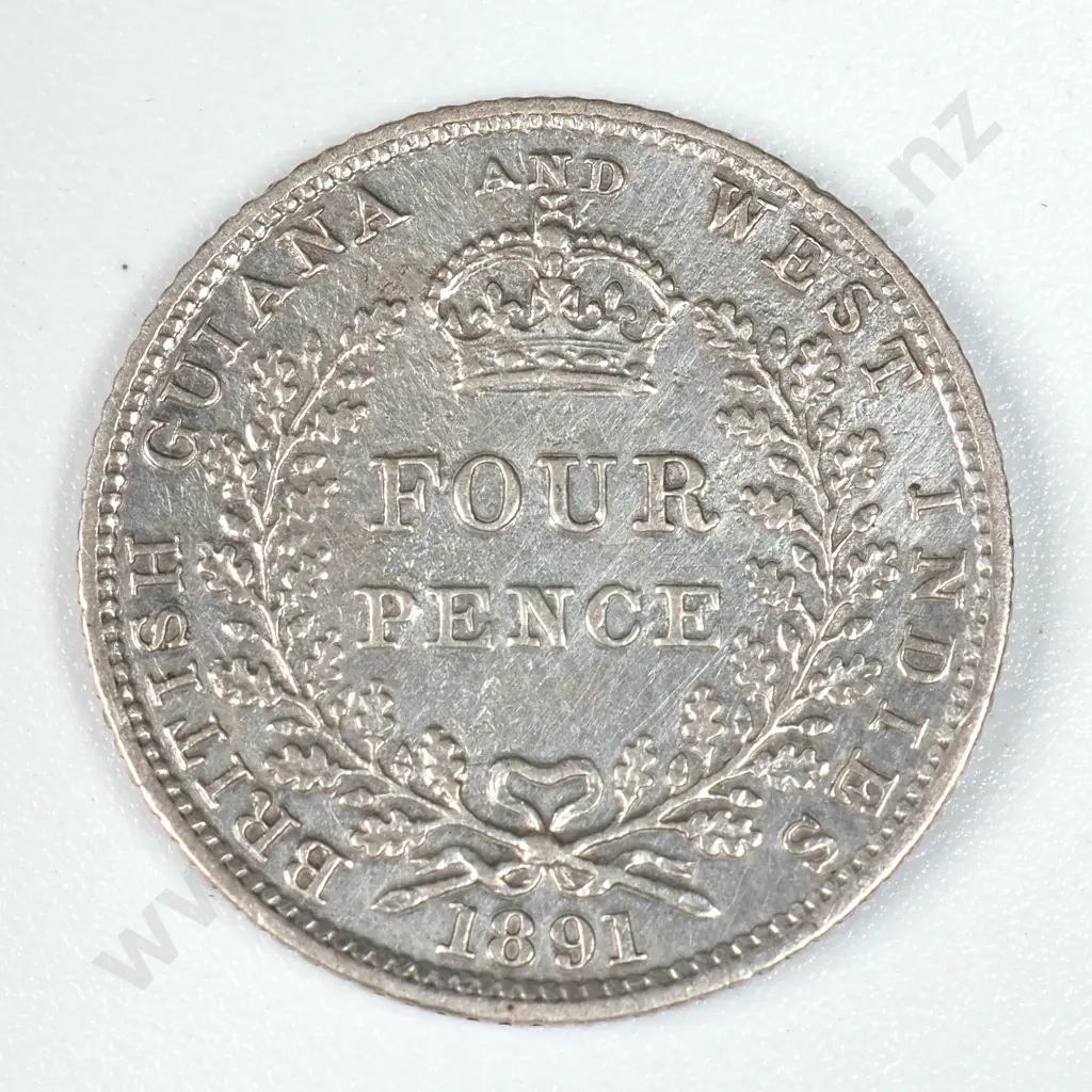 1891 British Guiana Four Pence  Image 1++