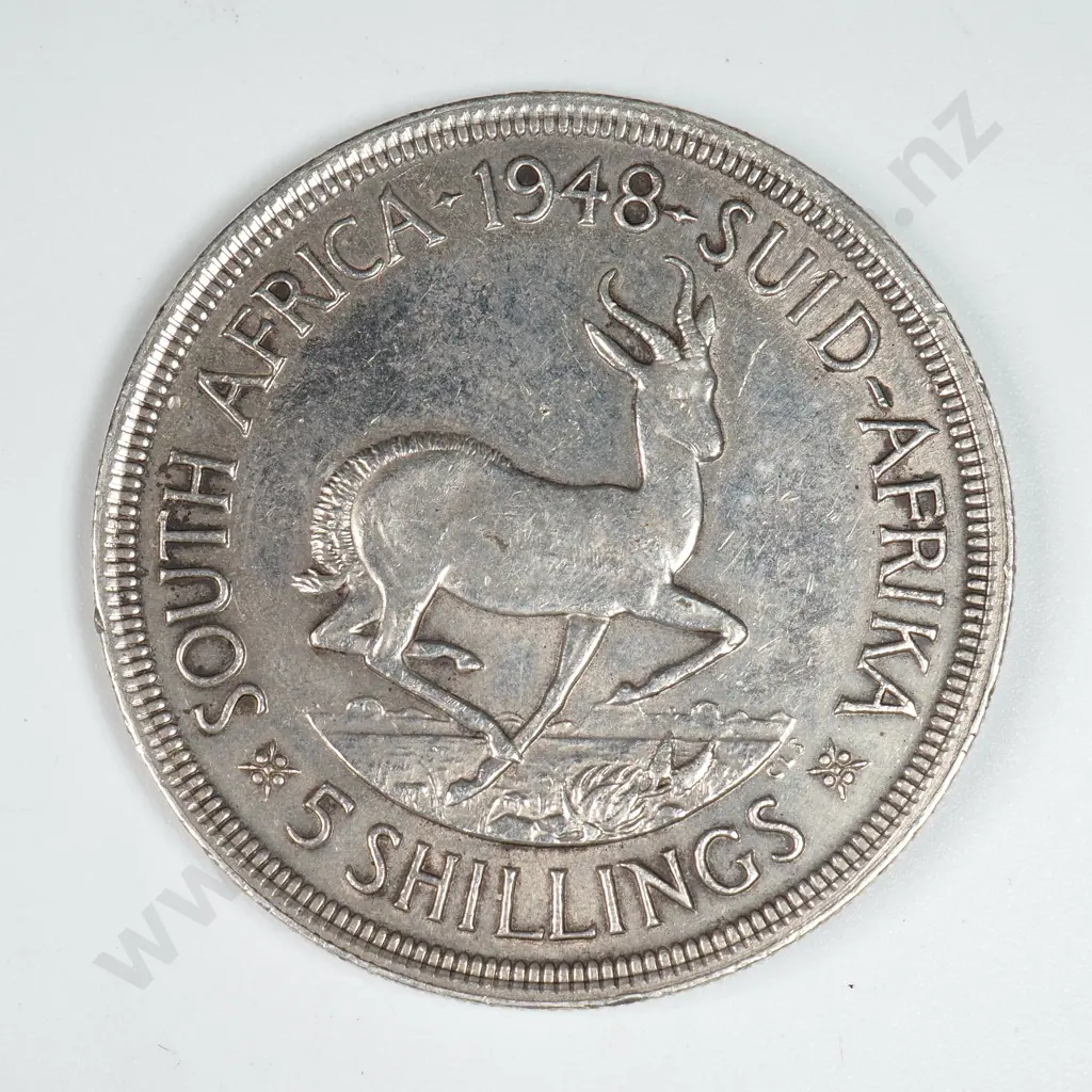1948 South Africa 5 Shilling - .800 Silver  Image 1++