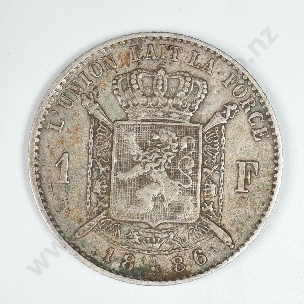 1886 Belgian 1 Franc  Image 1++